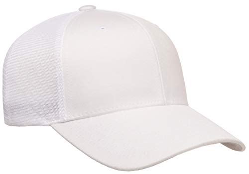 Flexfit Men's 110 Mesh Trucker Hat, White, One Size