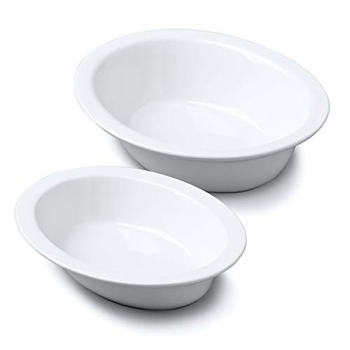 Wm Bartleet & Sons Set of 2 Traditional Porcelain Oval Pie Crust Dish, 29cm, 24cm – White