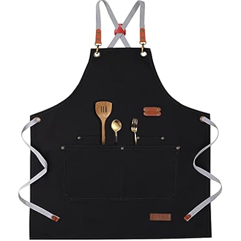 ETLEE Grillschürze Für Männer, Leinwand Kochschürze Herren Cover