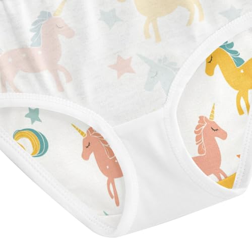 ZZKKO Cartoon Unicorn Star Girls Underwear Toddler Panties for Girls Comfort Brief Size 2T-8Y4