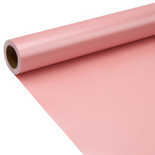 Rollo de papel de regalo rosa mate, 9 m x 43 cm, color liso, con brillo perlado para cumpleaños, Navidad, baby shower y decoración de festivales.