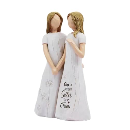 Qianly Estátua de amizade para meninas, figura de mesa, decoração para casa, lembrança de festa, mel