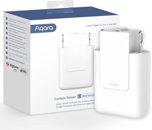 Aqara Slimme gordijnmotor E1 (stangversie), vereist Zigbee 3.0 hub, elektrische slimme gordijnmotor voor afstandsbediening, ondersteunt HomeKit, Alexa, Google Assistant, SmartThings, IFTTT