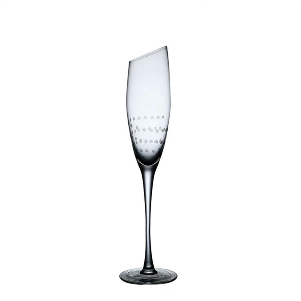 Copas de champán cepilladas con copa biselada de 6,43 oz para eventos y Navidad