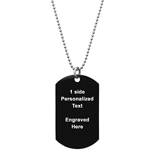 Dreambell Personalized Text Message Engraved Stainless Steel Custom Dog Tag Pendant US Military Air Force Necklace Love Notes to My Son Husband Valentines Father s Day (1 Side Text)