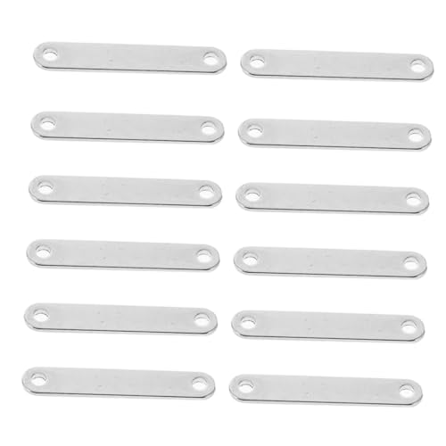 Homoyoyo 20 Pcs Stainless Steel Rectangular Link Connectors for DIY Jewelry Making Bracelet and Pendant Fastenings with Dual for Necklace and Chain Crafting Accessories