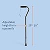 Medline Aluminum Offset Walking Cane for Seniors & Adults is Portable and Lightweight for Balance, Knee Injuries, Mobility & Leg Surgery Recovery