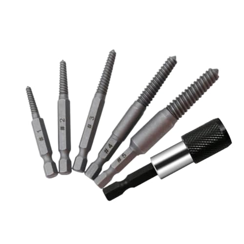 Juego de extractores de tornillos de 6 uds., herramienta extractora de pernos guía de broca de Metal hexagonal de 1/4 pulgadas
