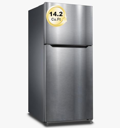 Smeta DDT-517WSMU Top Freezer Fridge, Counter Depth Refrigerator Frost Free 14.2 Cu Ft Kitchen Refrigerator cover