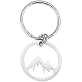 Jude Jewelers Stainless Steel Moutain Shape Keychain Pendant (Silver)