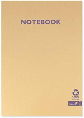 Silvine 80 Page A5 Kraft Covered Recycled Notebooks in 5 Assorted Colours, Ruled 8mm Feint [Pack of 10]