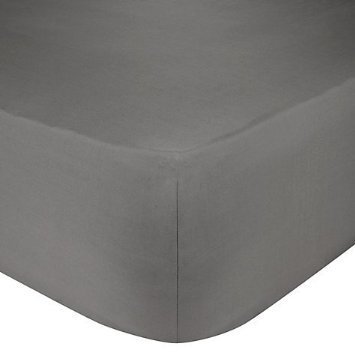 EGYPTO Non-Iron Percale Polycotton Fitted Sheet 16” Extra Deep with FREE Pillowcases (King Fitted Sheet & Pillowcase Pair, Grey)