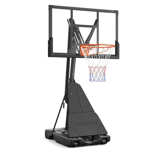 Yohood Basketball Hoop Outdoor Portable, 10ft Quickly Adjustable Basketball Goal System with 44 Inch PC Backboard & Wheels for Court/Backyard/Driveway