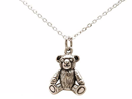 Preisvergleich Produktbild Gemshine Halskette 3-D Teddybär Anhänger 925 Silber, vergoldet, rose. Kuscheltier, Kinderspielzeug. Nachhaltiger, ethischer, qualitätsvoller Schmuck Made in Spain, Metall Farbe:Silber