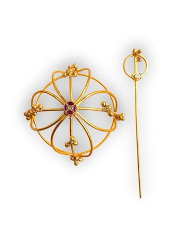 Image of Hair Bun Cage Accessory for Women | Handcrafted Brass Juda Cover with Stick | Anti-Tarnish Traditional Hair Accessory for Wedding & Festive (Ghungroo Hair Bun (Golden))
