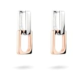 Material: Edelstahl Bicolor IP Roségold poliert; Größe: 3,5 cm; Verschluss: Schanierverschluss