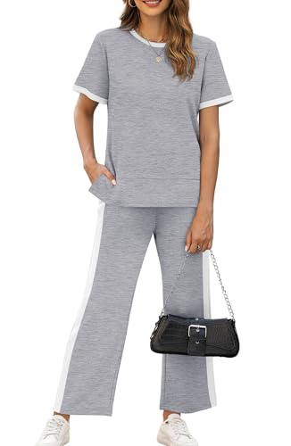 Image of XIEERDUO Women's 2 Piece Outfits Summer Lounge Sets Side Slit Loungewear