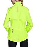 BALEAF Women's Rain Jackets Waterproof Windbreaker Cycling Running Hiking Gear Removable Sleeves Fluorescent Yellow Size L