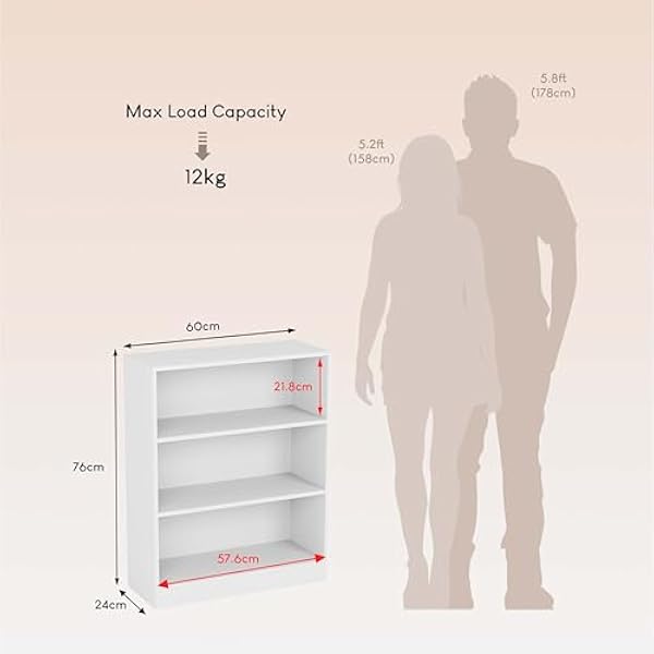 Vida Designs Cambridge — стеллаж, дерево, белый, 75 x 60 x 24 см