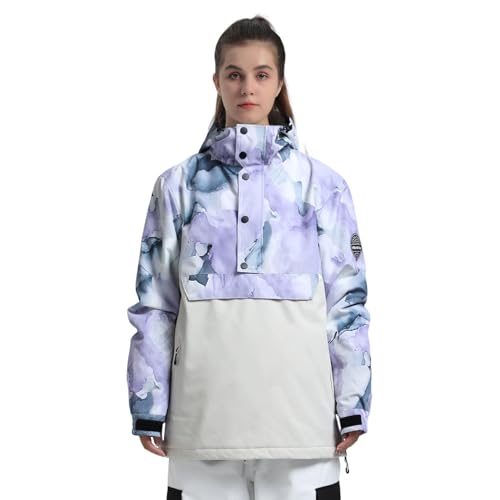Anorak de neige coupe-vent femme veste de ski ample multi poches