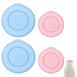 Tapas de Botella de Leche,2Piezas 33mm+2Piezas 48mm Silicona Reutilizable Tapas...