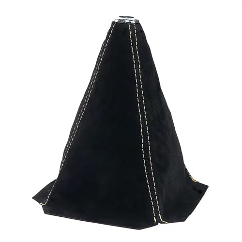 VBT Alcantara Car Gear Shift Knob Cover, Universal Dust Cover Boot for Car Handle, Shift Knob Covers, Handbrake Covers, Durable Dust-Proof Protection, Fit for Shift Lever(Black Yellow)