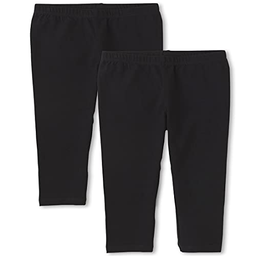 The Children s Place Girls Capri Leggings, Black 2 Pack, Medium