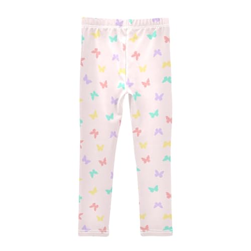 Butterfly Silhouette Girls Leggings,Workout Leggings for Girls Toddler Athletic Leggings Size for 3-10T2