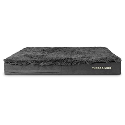 The Dog’s Bed Replacement Outer Cover, Fur Fabric, Grey Fur, XXXL, 6-Inch