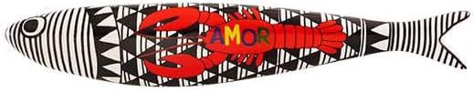 Bordallo Pinheiro + Sardine + The Lobster That inhabits me by Luciana Novis + H 1" W 7" L 1" + Multicolor