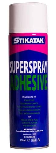 6 x Cans Of Stikatak All Purpose Superspray Adhesive Spray Glue - 500ml Each