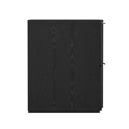 Manhattan Comfort Clive 22" Mid-Century Modern Nightstand, 2-Drawer Side Table with Sculpted Fronts, Soft-Close Drawers, Durable Bedside Storage, Available in Multiple Finishes, Black by Manhattan Comfort - Used condition - Image 7