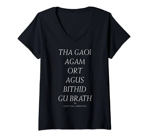 Mujer Outlander Love Always Text Camiseta Cuello V