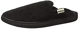 Dearfoams Women's Terry Scuff with Quilted Sock Slipper, Black, Large