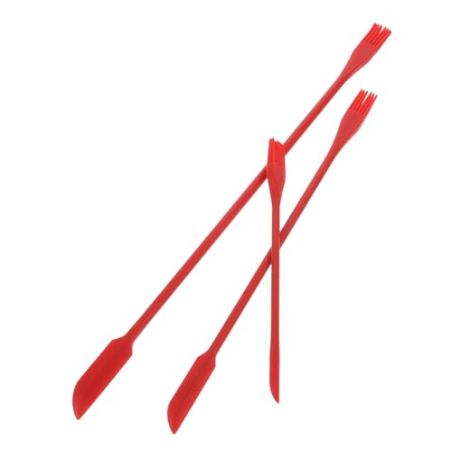 KICHOUSE Cooking Supply Silicone Spatula Set Double Ended Non Scratch Flexible Bowl Scraper Dish Cleaning Tools Red