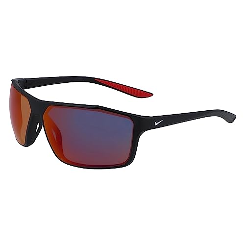 Nike Windstorm Rectangular Sunglasses, Black/Pure Platinum, 65/13/1403