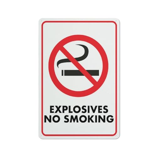 No Smoking Explosives Sign For Business 8""X12"" Rust Free Aluminum Uv Printed