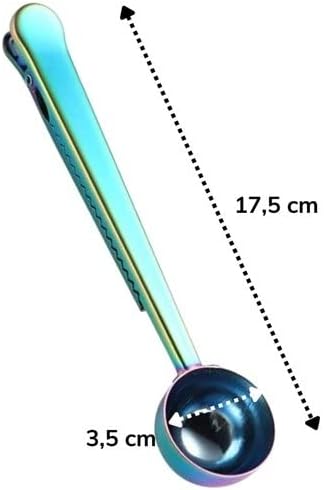 Mandallı Kahve Ölçü Kaşığı Silver Çok Fonksiyonlu Paslanmaz Çelik Kaşık (Titanyum)