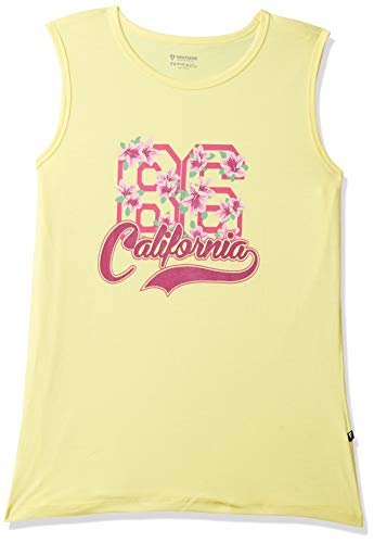 Image of PROTEENS Girl's Plain Regular fit T-Shirt (P-GTS002-LY Lemon Yellow 90 /36 | 15-16 Years)