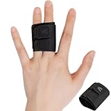KiiMos Finger Splints Finger Sleeves Protectors, Compression Elastic Adjustable Brace Buddy Wraps Straps Perfect for Sport Basketball Tennis Volleyball Badminton Black Two-Finger-M