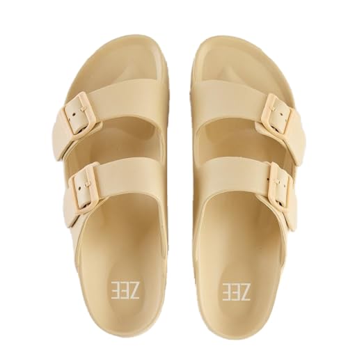 ZEE womens EVA-LASTIC-TODO Flat Sandal, Beige, 41 EU