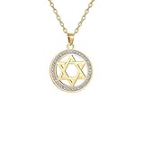 ZIAFRPN Collar de Estrella de David de circonio de Moda Árbol de la Vida Colgante de Estrella de hexagrama Joyería para Mujer