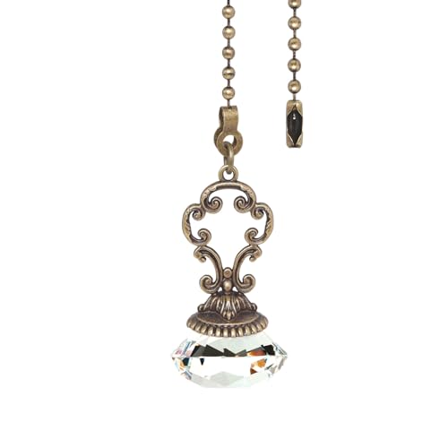 Image of 1Pcs Crystal Ceiling Fan Pull Chains Ornament Colorful Diamond Pendant Switch with 12 Inches Line Bead for Ceiling Light Desk Lamp