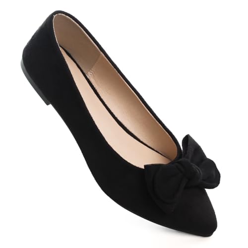 Image of TN TANGNEST Women Fashion Bowknot Flats Comfort Pointed Toe Dress Shoes