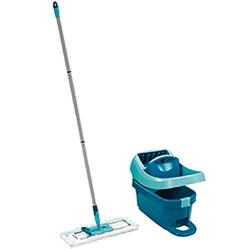 Price comparison product image Leifheit Profi XL Mop and Bucket Set,  42 cm Large Floor Mop,  Easy Steer Micro Fibre Mop Head and Profi Mop Wringer Bucket