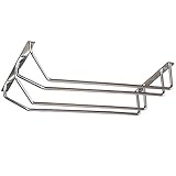 MRVAKDYDI Botellero para Copas de Vino, Estante for Copas de Vino: Debajo del gabinete, Soporte Colgante for Copas, Organizador de Acero Inoxidable for Montar Copas(45cm x 22cm(18in x 9in))