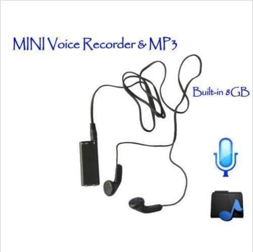 Worlds Smallest Micro Voice Recorder with 90 Hours of Storage | One Touch Voice Recording | 8GB Internal Flash Memory Digital Audio Recorder | Fast 2 Hour Recharge