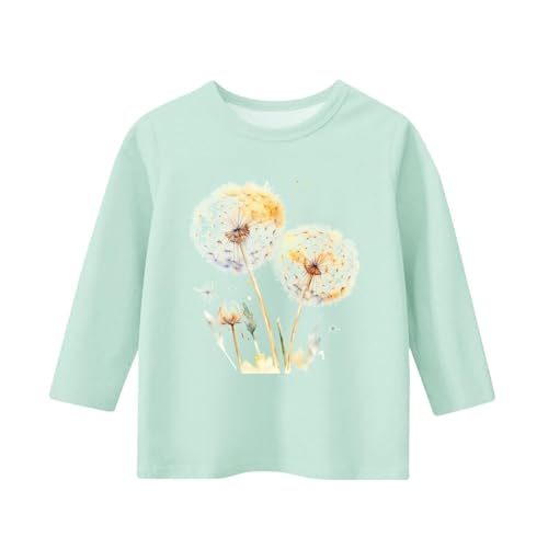 3/4 Sleeve Tops for Girls Summer Floral Print Tees Shirts Trendy Blouses Casual Loose Basic Tee Shirt Retro Clothing3