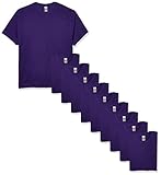 Gildan Men's 10-Pack Heavy Cotton Adult T-Shirt (G5000), Purple, Large