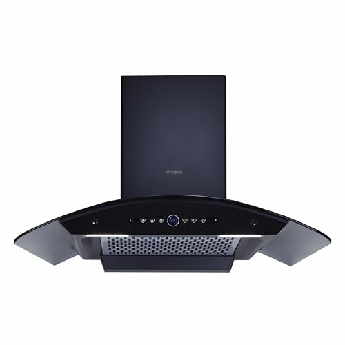 Whirlpool 90cm 1600 m3/hr BLDC Filterless Autoclean Kitchen Chimney with 11 Years WARR on Motor and 5 Yrs Comprehensive | CGFL PRO 900 BLDC HAC BK HOOD | Black | 9 Speed Touch Control with RPM Display